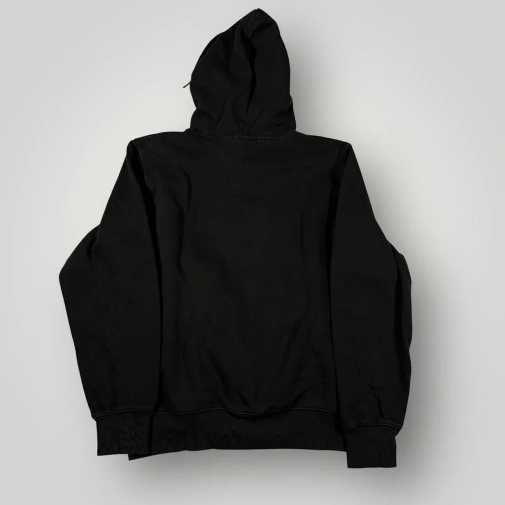 The North Face Hoodie Mens Small Black Logo Graphic Pullover Fleece Sweatshirt‎